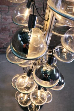 Outlet Pamono Italian Floor Light with 32 Glass Globes, 1960s