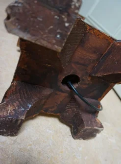 Online Pamono Italian Florentine Wooden Hand Carved Gold Gilt and Green Torchère Floor Lamp, 1950s