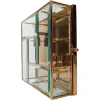 Hot Pamono Italian Framed Brass and Beveled Glass Square Ceiling Lamp, 1970s