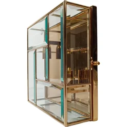 Hot Pamono Italian Framed Brass and Beveled Glass Square Ceiling Lamp, 1970s