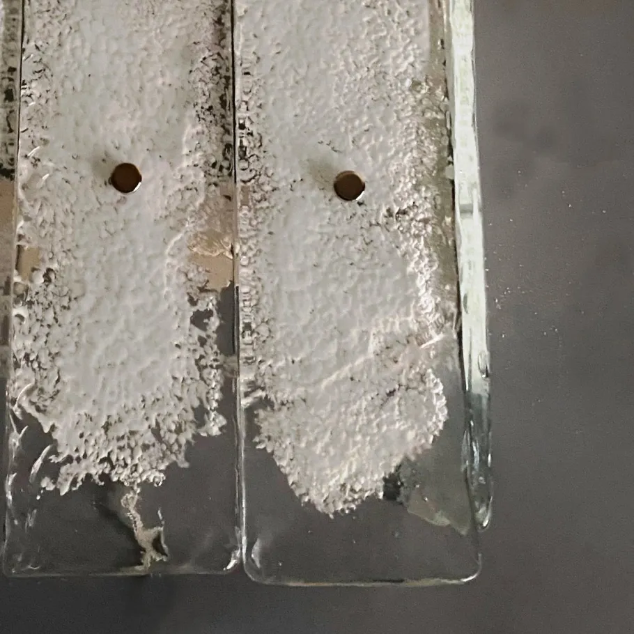 Hot Pamono Italian Frosted Glass Snow Sconce, 1970s