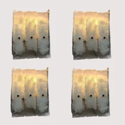 Hot Pamono Italian Frosted Glass Snow Sconce, 1970s