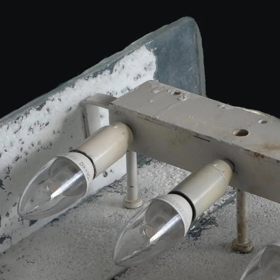 Hot Pamono Italian Frosted Glass Snow Sconce, 1970s