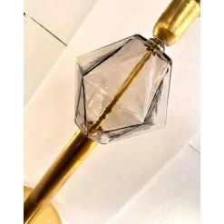 Online Pamono Italian Fumè Murano Glass Table Lamps with Unlaquered Brass by Simoeng, Set of 2