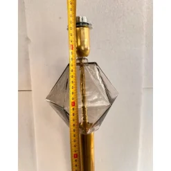 Online Pamono Italian Fumè Murano Glass Table Lamps with Unlaquered Brass by Simoeng, Set of 2