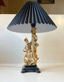 Hot Pamono Italian Geisha Faux Ivory Table Lamp by Amilcare Santini, 1940s