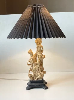 Hot Pamono Italian Geisha Faux Ivory Table Lamp by Amilcare Santini, 1940s