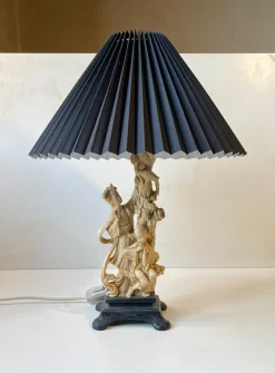 Hot Pamono Italian Geisha Faux Ivory Table Lamp by Amilcare Santini, 1940s
