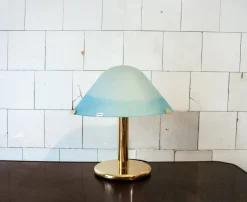 New Pamono Italian Gilt Metal and Murano Glass Lamp from Veart, 1970s