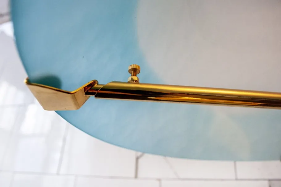 New Pamono Italian Gilt Metal and Murano Glass Lamp from Veart, 1970s