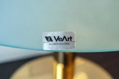 New Pamono Italian Gilt Metal and Murano Glass Lamp from Veart, 1970s