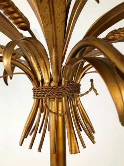 Clearance Pamono Italian Gilt Metal Candelabra Floor Lamp with Sheaf of Wheat Motif, 1963