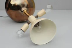 Discount Pamono Italian Gilt Pottery Table Lamp with Floral Decor from Ghinza, 1970s