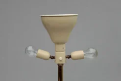 Discount Pamono Italian Gilt Pottery Table Lamp with Floral Decor from Ghinza, 1970s