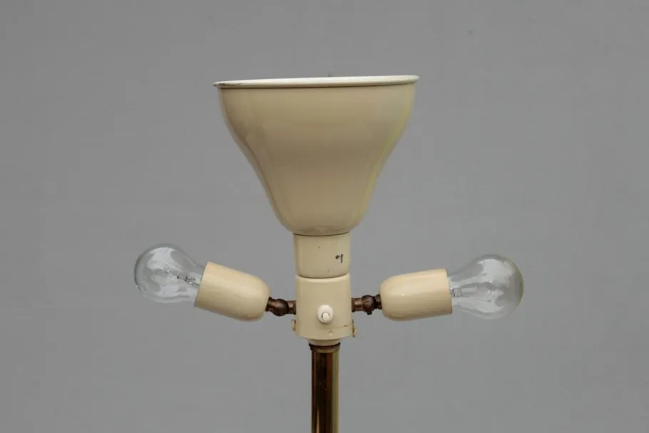 Discount Pamono Italian Gilt Pottery Table Lamp with Floral Decor from Ghinza, 1970s