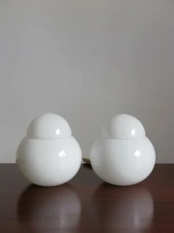 New Pamono Italian Glass Table Lamps by Sergio Asti for Candle, 1960s, Set of 2