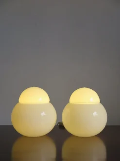 New Pamono Italian Glass Table Lamps by Sergio Asti for Candle, 1960s, Set of 2