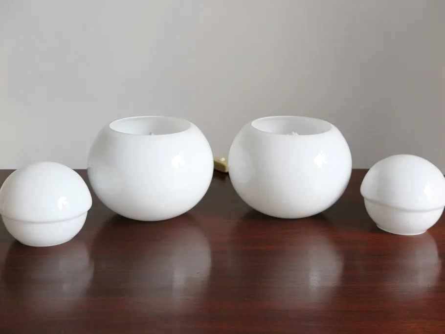 New Pamono Italian Glass Table Lamps by Sergio Asti for Candle, 1960s, Set of 2