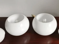 New Pamono Italian Glass Table Lamps by Sergio Asti for Candle, 1960s, Set of 2