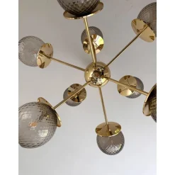 Sale Pamono Italian Gold Chandelier in Murano Glass by Simoeng