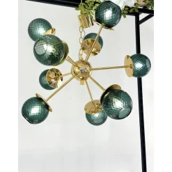 New Pamono Italian Gold Chandelier in Murano Glass by Simoeng