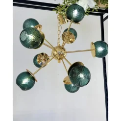 New Pamono Italian Gold Chandelier in Murano Glass by Simoeng