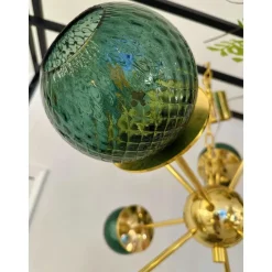 New Pamono Italian Gold Chandelier in Murano Glass by Simoeng