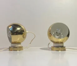 Online Pamono Italian Golden Globe Wall Lamps by Compadori Reggiani, 1970s, Set of 2