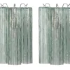 New Pamono Italian Green Murano Glass Wall Lights, 1990s, Set of 2