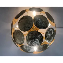 Online Pamono Italian Hammered Brass Sputnik Semi-Sphere Chandelier by Simoeng