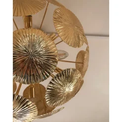 Online Pamono Italian Hammered Brass Sputnik Semi-Sphere Chandelier by Simoeng
