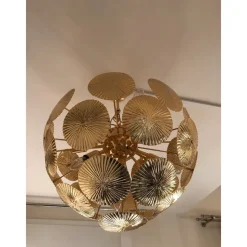 Online Pamono Italian Hammered Brass Sputnik Semi-Sphere Chandelier by Simoeng