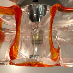 Sale Pamono Italian Handcrafted Murano Glass Wall Light or Flush Mount from Effetre Murano, 1960s