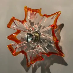Sale Pamono Italian Handcrafted Murano Glass Wall Light or Flush Mount from Effetre Murano, 1960s