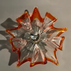 Sale Pamono Italian Handcrafted Murano Glass Wall Light or Flush Mount from Effetre Murano, 1960s