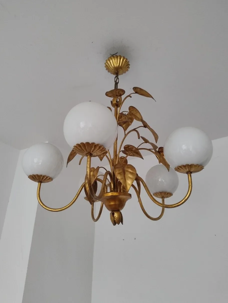 Online Pamono Italian Hollywood Regency Chandelier by Hans Högl, 1960s