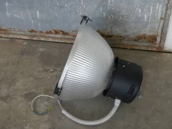 New Pamono Italian Industrial Aluminum and Glass Ceiling Lamp from Disano, 1980s