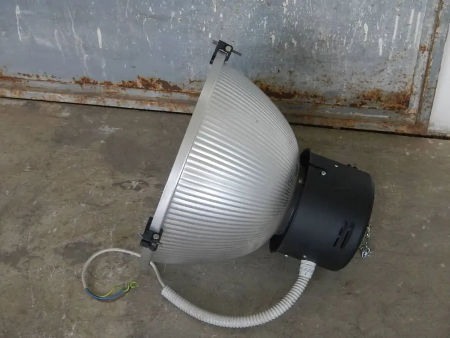 New Pamono Italian Industrial Aluminum and Glass Ceiling Lamp from Disano, 1980s