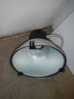 New Pamono Italian Industrial Aluminum and Glass Ceiling Lamp from Disano, 1980s