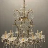 Hot Pamono Italian Large Crystal Murano Glass Chandelier, 1950s