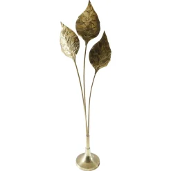 Clearance Pamono Italian Leaf Shaped Floor Lamp in Brass with Three Lights, 1970s