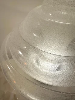 Pamono Italian Lotus Murano Glass and Metal Table Lamp by Carlo Nason for Mazzega, 1970s