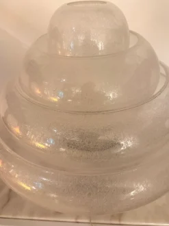 Pamono Italian Lotus Murano Glass and Metal Table Lamp by Carlo Nason for Mazzega, 1970s