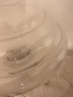 Pamono Italian Lotus Murano Glass and Metal Table Lamp by Carlo Nason for Mazzega, 1970s