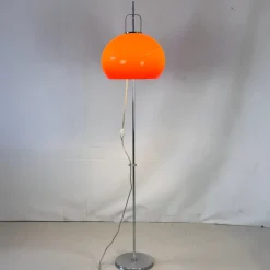 Pamono Italian Lucerna Floor Lamp in Orange by Harvey Guzzini for Guzzini, 1960s