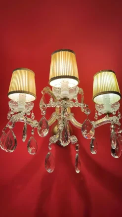 Discount Pamono Italian Marie Therese Crystal Wall Lights, 1950s, Set of 2