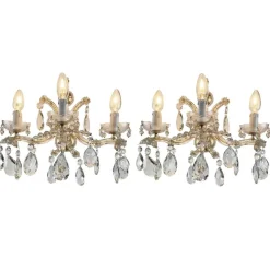 Discount Pamono Italian Marie Therese Crystal Wall Lights, 1950s, Set of 2