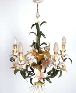 Online Pamono Italian Metal Flower Chandelier, 1960s