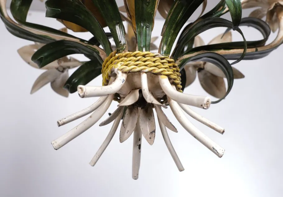 Online Pamono Italian Metal Flower Chandelier, 1960s