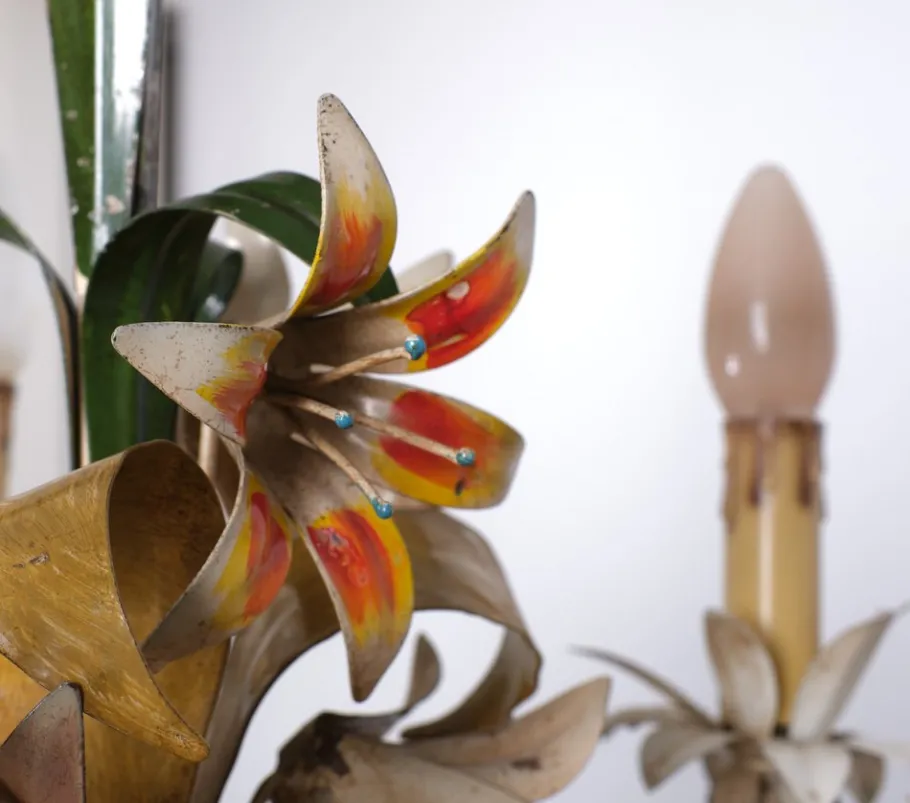 Online Pamono Italian Metal Flower Chandelier, 1960s